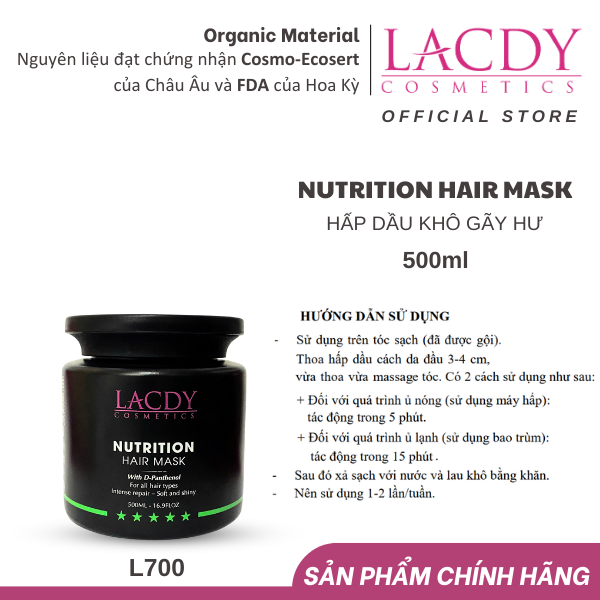 Hấp dầu khô gãy hư NUTRITION HAIR MASK L700 ( 500ml )