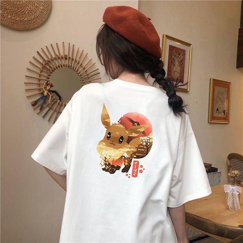 Áo thun tay lỡ form rộng họa tiết phong cách Nhật Bản vải dày mịn 2020T2432