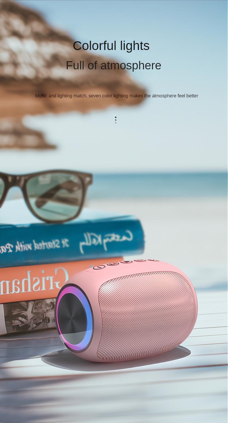 Loa Bluetooth không dây Âm lượng lớn Thẻ cắm di động tại nhà Điện thoại di động mini ngoài trời Bluetooth Loa siêu trầm âm thanh nhỏ Màu sắc: Hồng