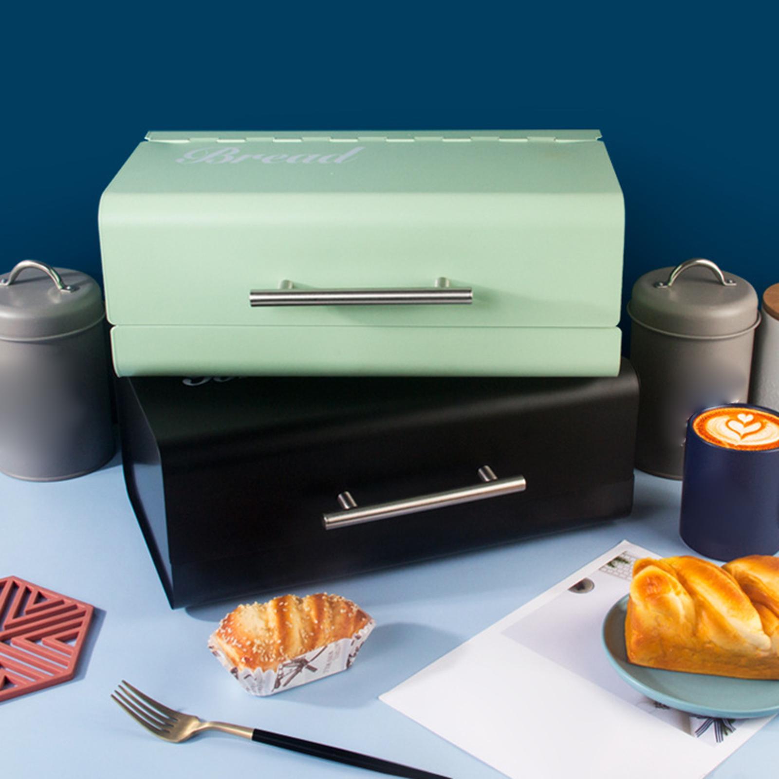 Iron Bread Box Bread Bin Organizer Bread Keeper for Counter Kitchen