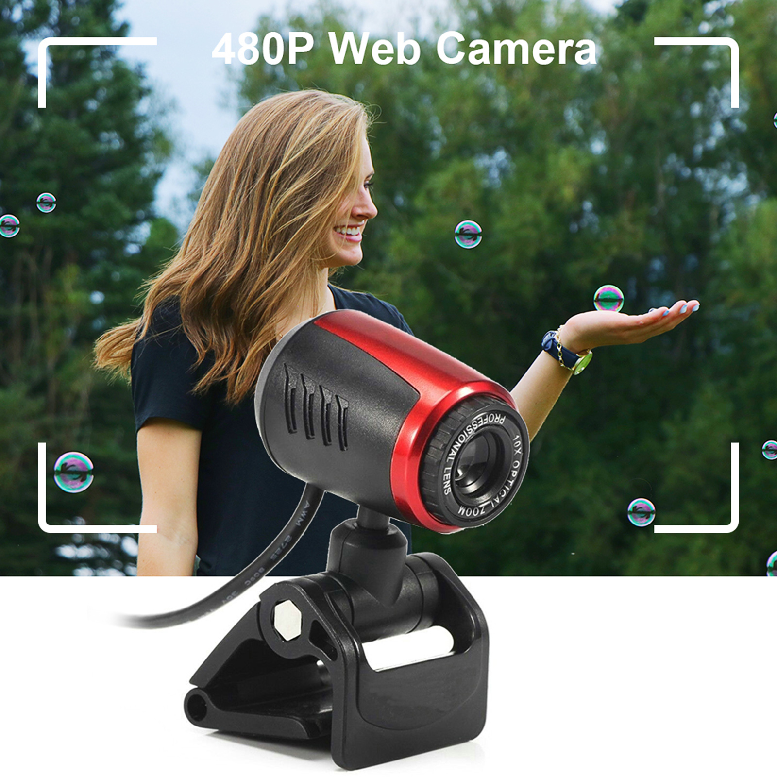 Webcam USB 480p Máy Ảnh Kỹ Thuật Số ClIP-On Với Micrô Cho Máy Tính Xách Tay PC