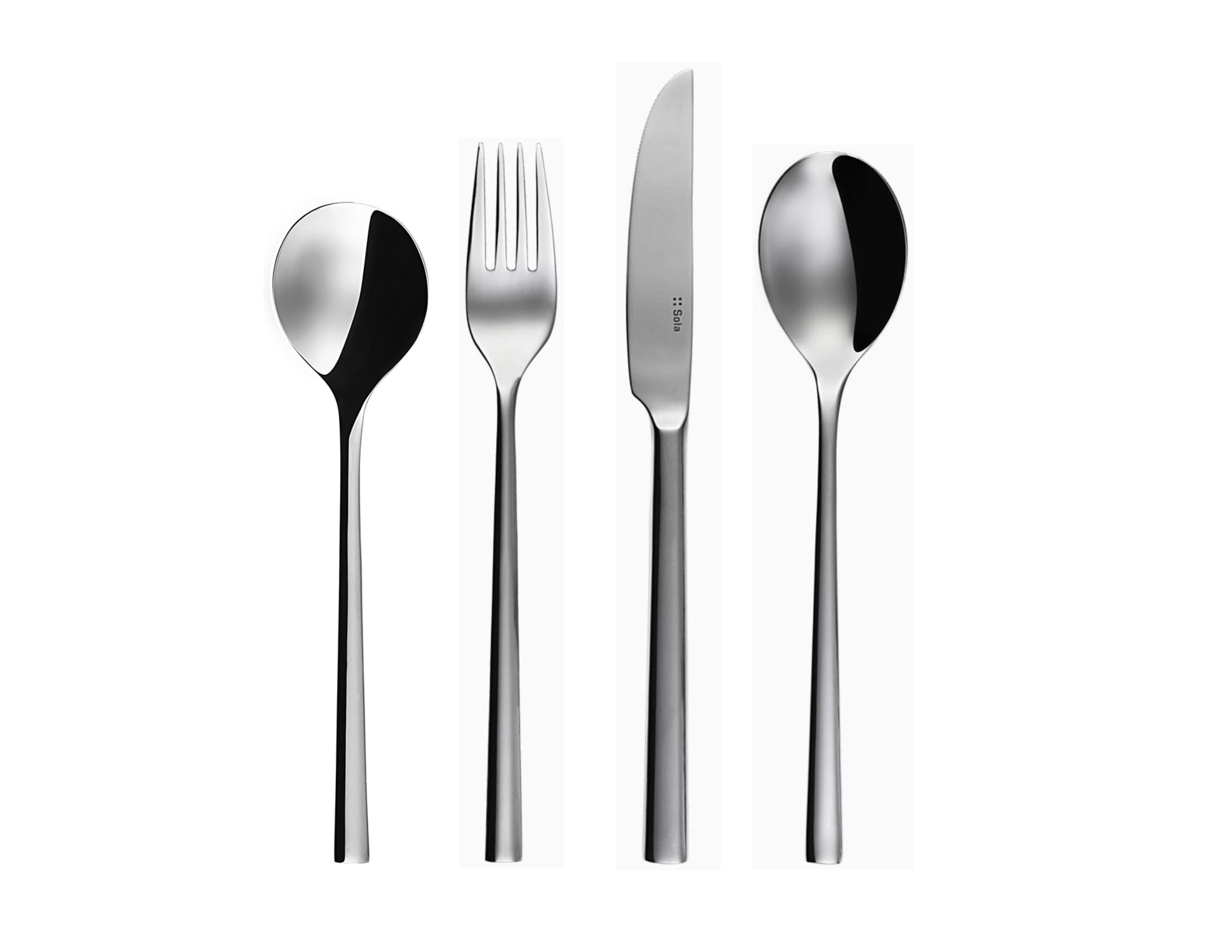 Bộ 6c Muỗng ăn &amp; Muỗng súp Inox 304 (Set of 6pcs Table spoon &amp; Soup spoon SS18/10) 107000.023