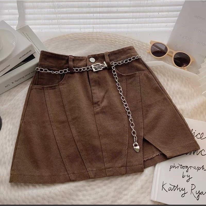 Chân Váy Kaki Kèm Đai Xích Ms 9053