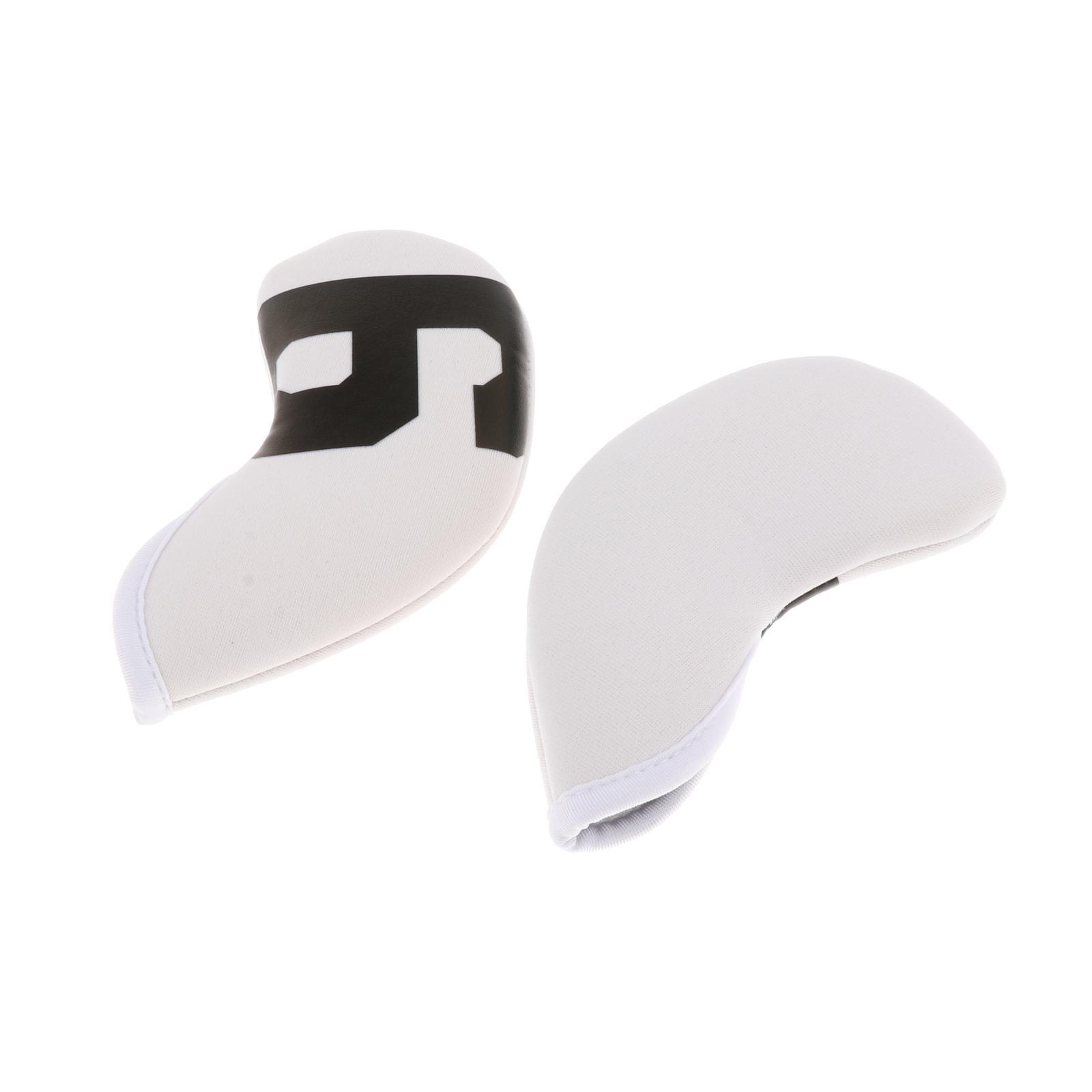 10Pcs Golf Iron Headcover Waterproof Head Cover Golfer Protection 4-9,A~X White