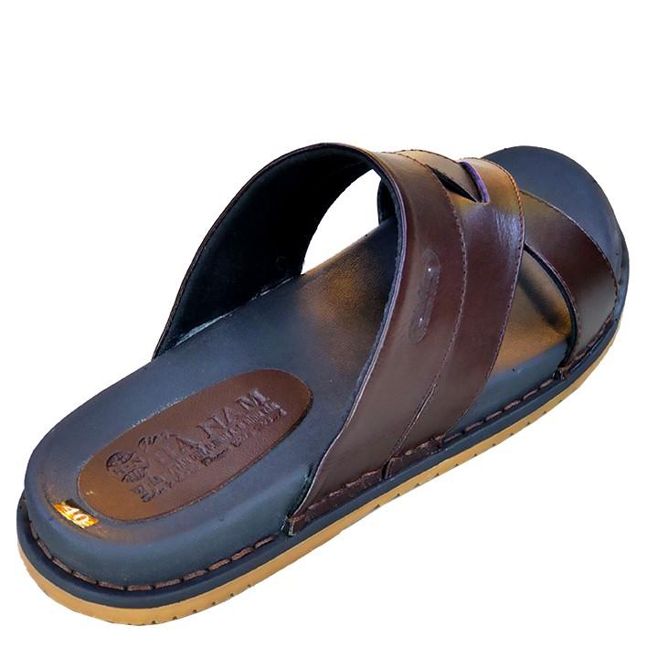 Dép Nam Quai Ngang HÀ NAM Da Bò Thật Cao Cấp DN2025