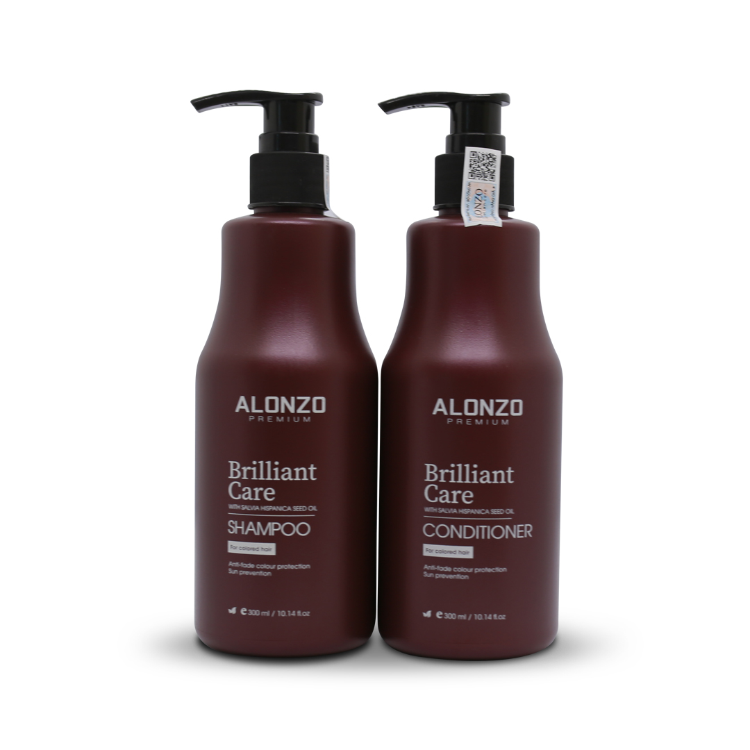 Combo Dầu gội + Dầu xả Alonzo Brilliant chăm sóc tóc nhuộm 300ml New