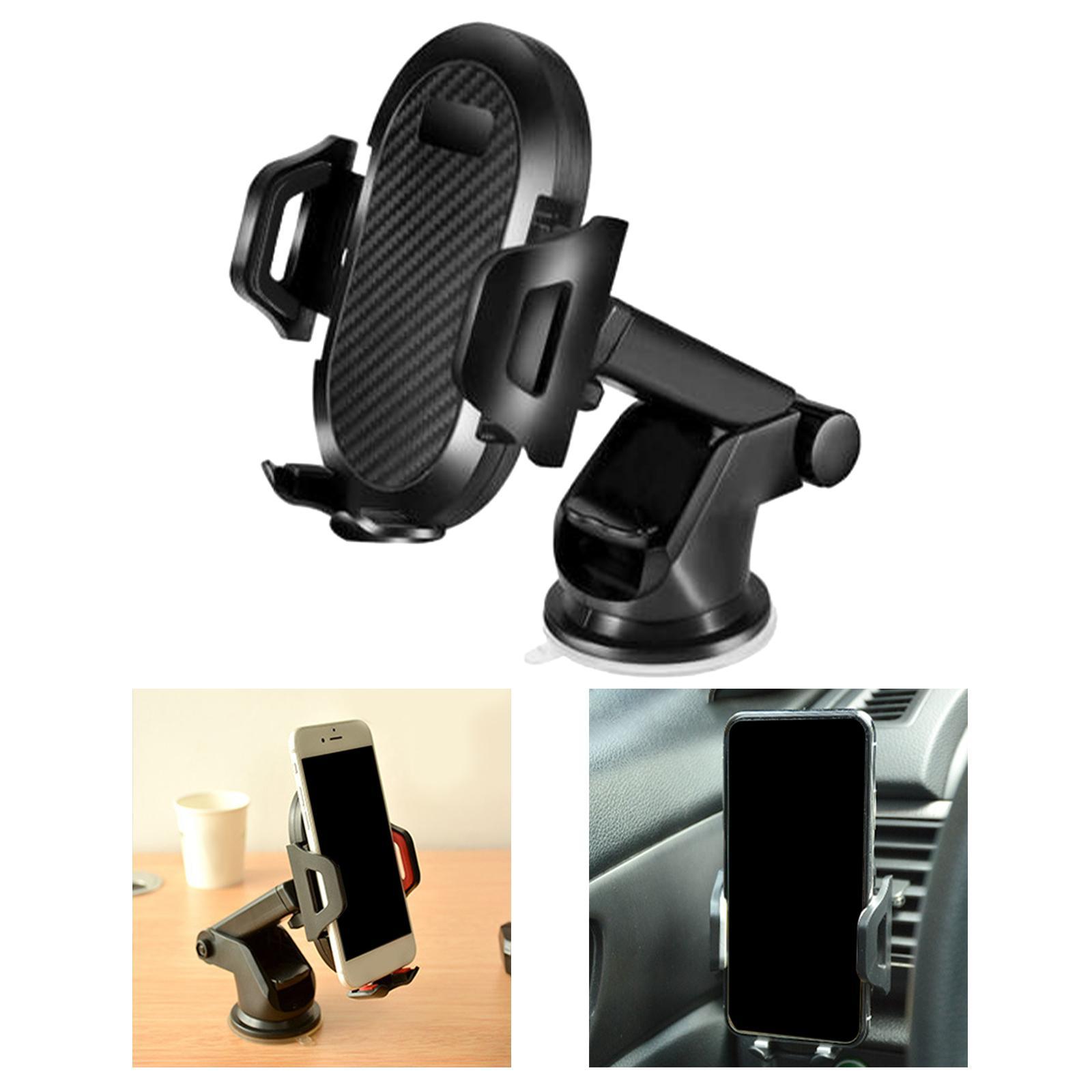 Car Adjustable Phone Holder Dashboard Windshield Mount, One Button Release