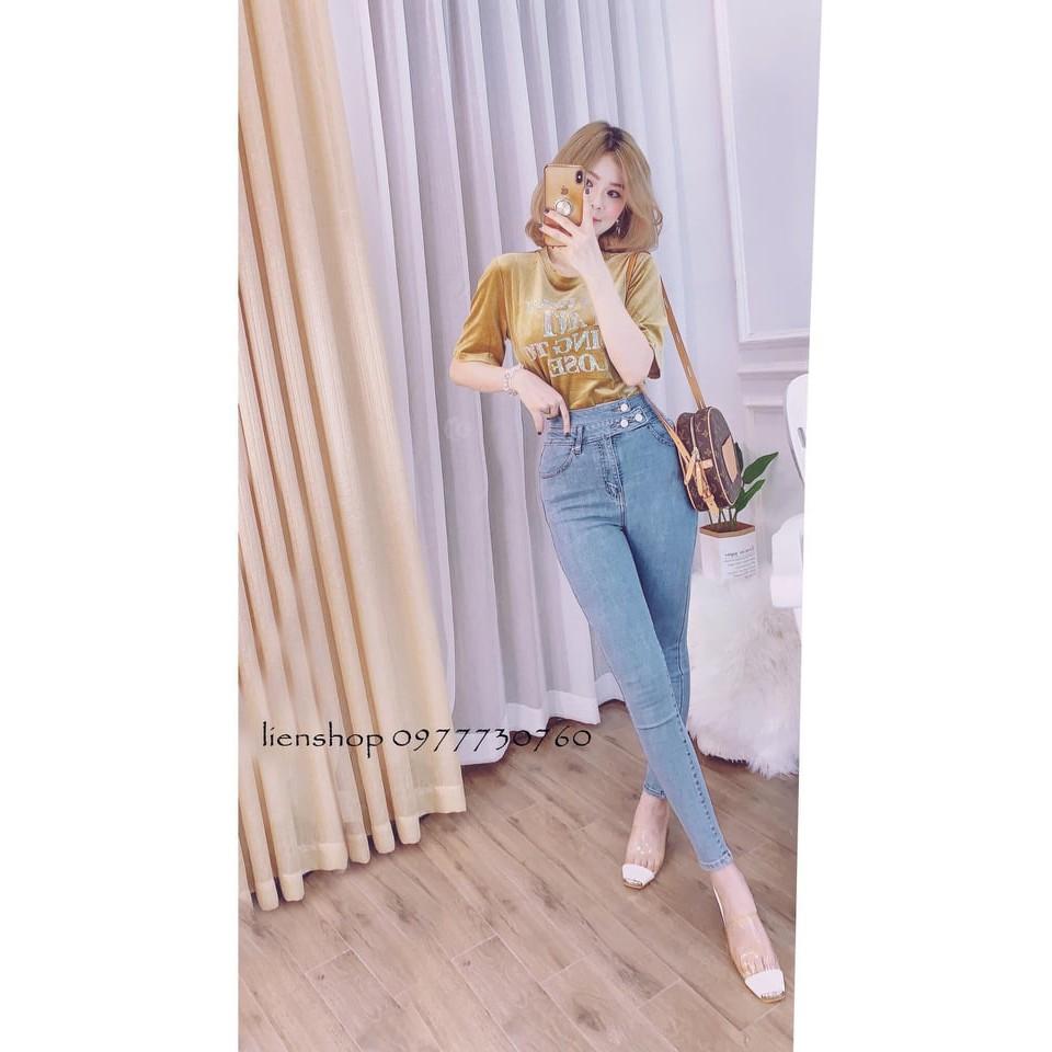 QUẦN JEAN DÀI CO GIÃN BA NÚT LƯNG SIÊU CAO SHOP PHƯƠNG CHÂU