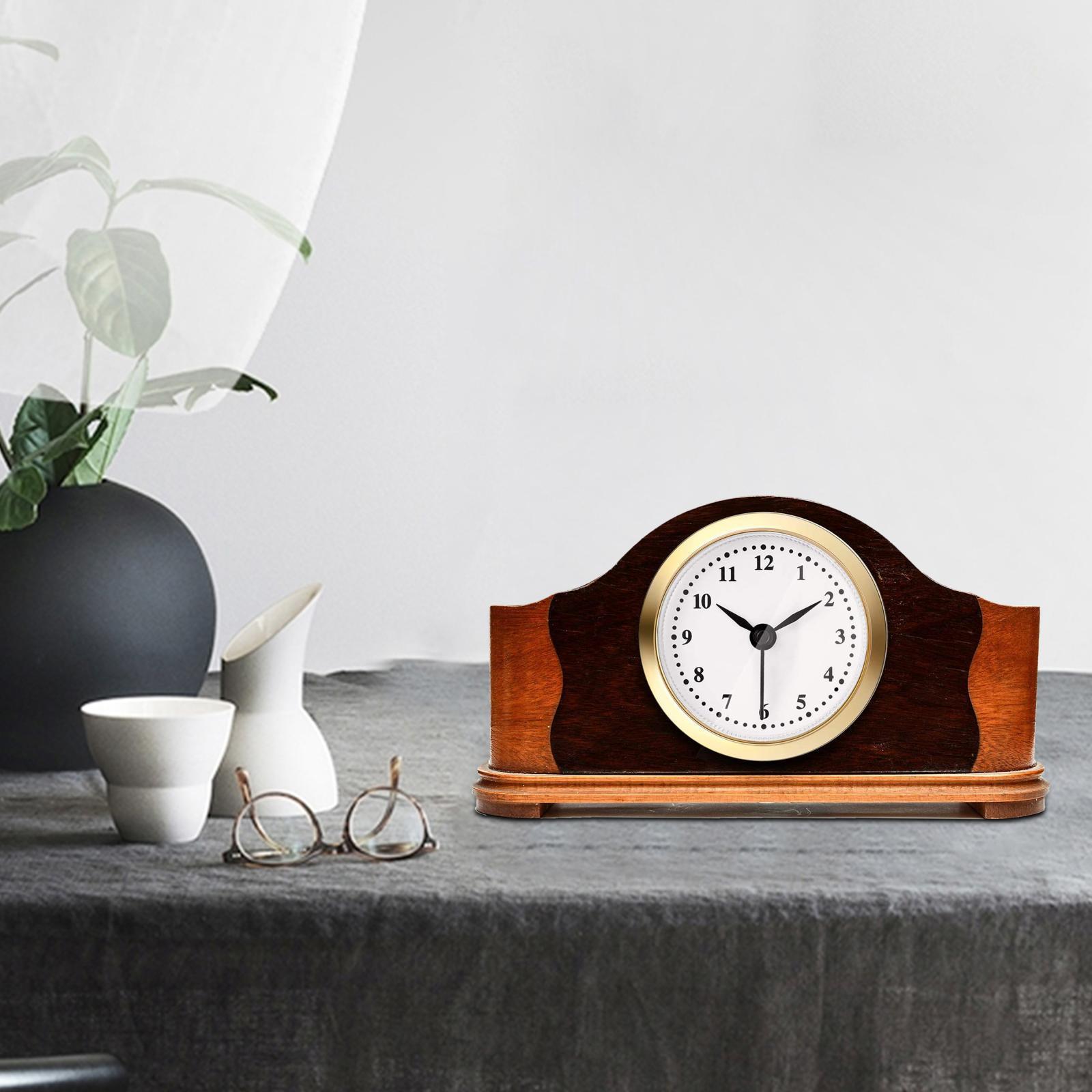 2xRound Quartz Clock Insert Wall Clock Movement Silent Bedroom Arabic Numeral