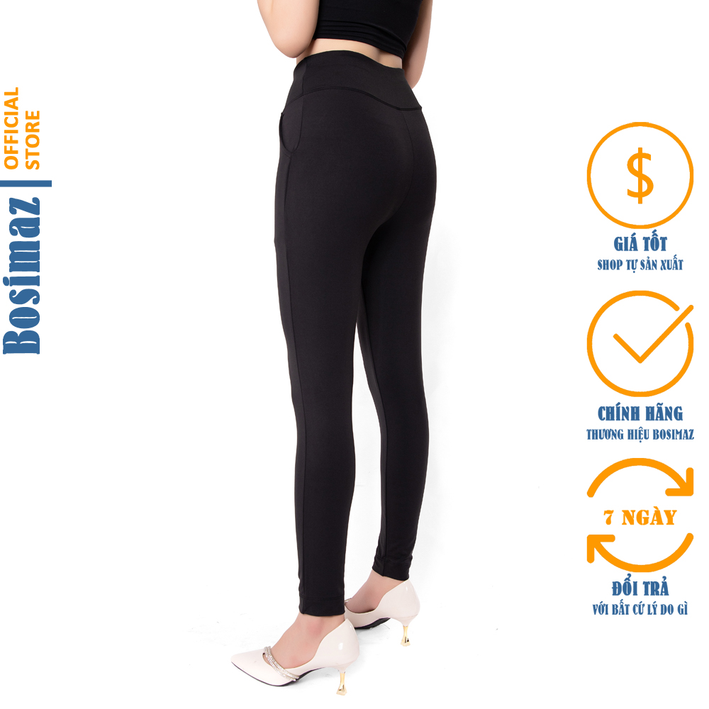 Quần Legging Nữ Bosimaz MS111 dài túi trước cao cấp, thun co giãn 4 chiều, vải đẹp dày, thoáng mát không xù lông.