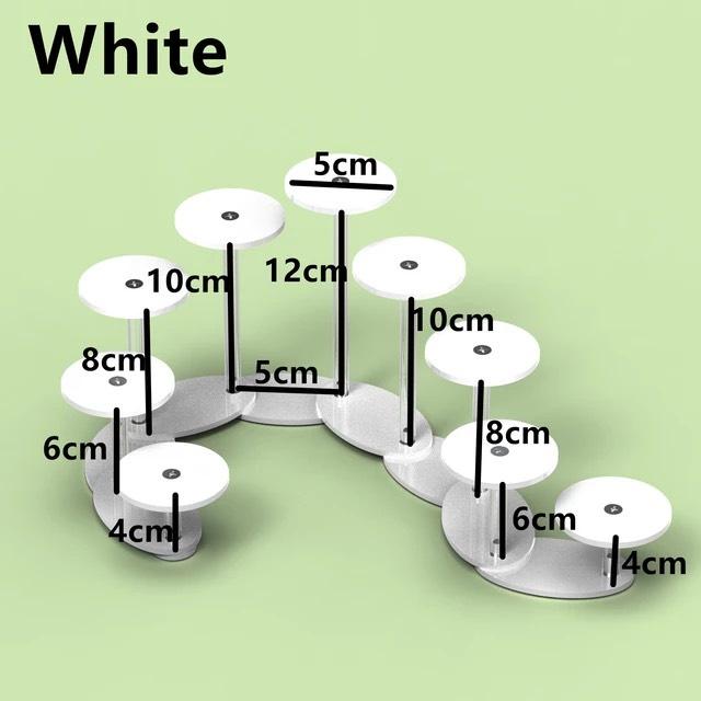 9 Tầng,10 màu sắc, Kệ/giá đỡ Mica trưng bày sản phẩm, nước hoa, son, mô hình quà tặng - Trắng sữa, Trắng sữa