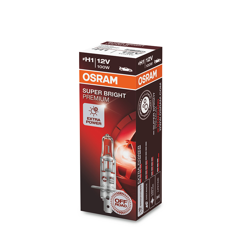 Bóng đèn halogen OSRAM SUPER BRIGHT PREMIUM H1 12v 100w (Hộp giấy 1 cái)