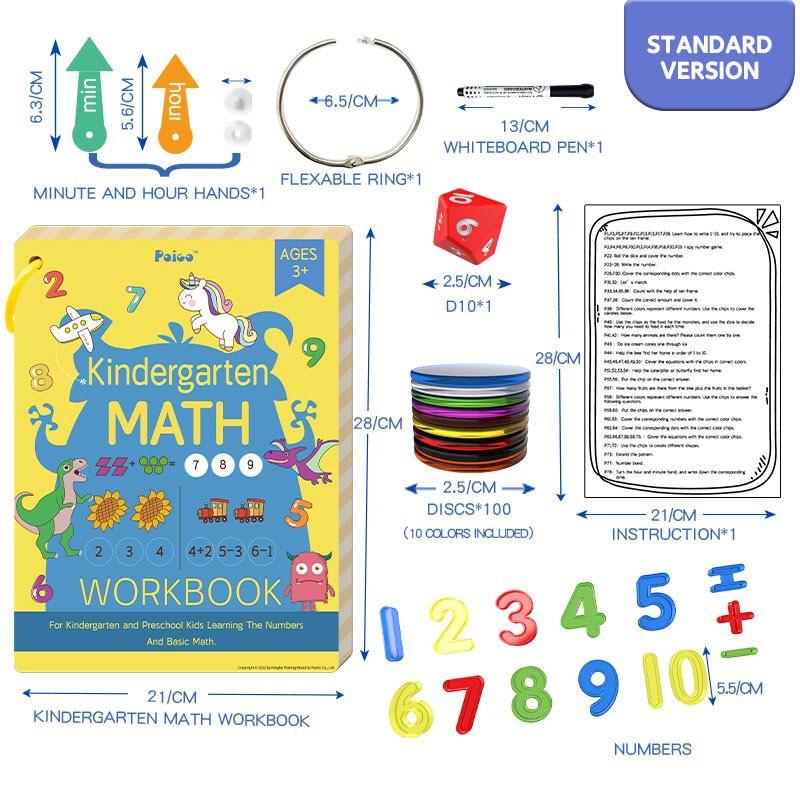 BỘ HỌC LIỆU HỌC TOÁN MẪU GIÁO PAICO KINDERGARTEN MATH WORKBOOK CHO BÉ TỪ 3 TUỔI