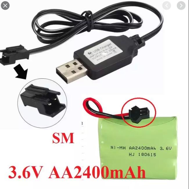 Pin và sạc usb đồ chơi điều khiển từ xa 3.6v 2400mah NIMH