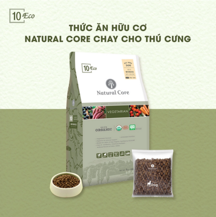 Thức ăn chay cho chó Natutal Core Vegetarian | Đạm thực vật chất lượng cao | Giàu chất xơ | Detox giải độc cơ thể | Duy trì vóc dáng cho chó ăn kiêng