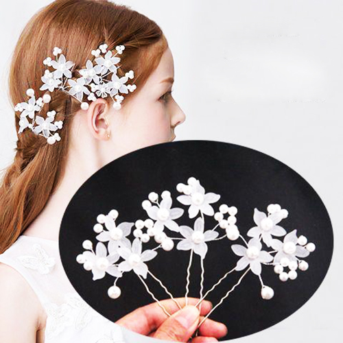 Set 2 cài tóc trâm hoa ngọc trai phụ kiện tóc cô dâu