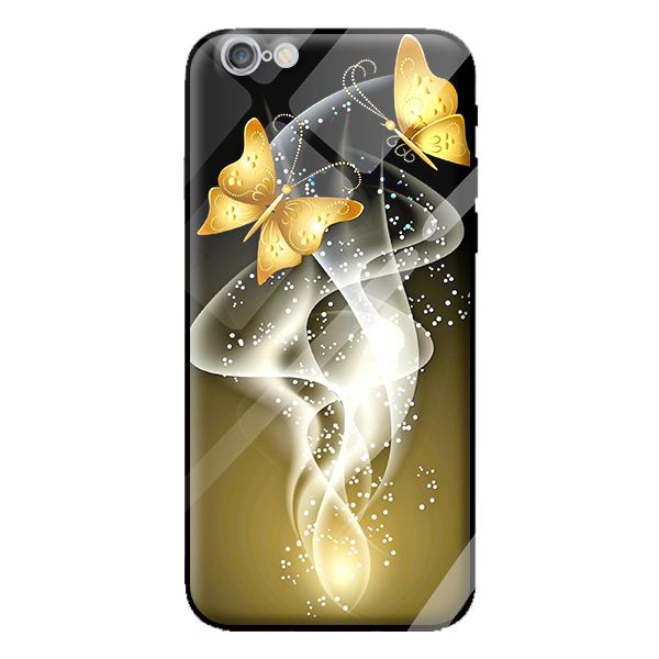 Ốp kính cường lực cho iPhone 6 Plus bướm vàng 1 - Hàng chính hãng