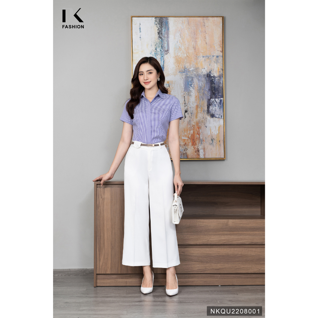 Quần Nữ Ống Rộng NK FASHION Mã NKQU2208001 Thiết Kế Thanh Lịch, Trẻ Trung, Thoải Mái