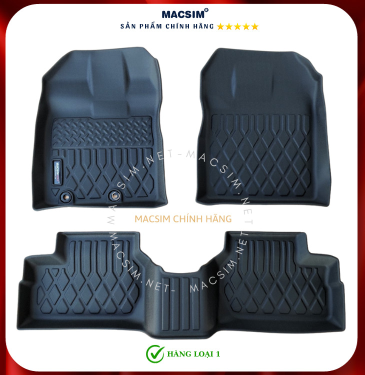 Thảm lót sàn xe ô tô Toyota Wigo 2023 Nhãn hiệu Macsim chất liệu nhựa TPE cao cấp màu đen 
