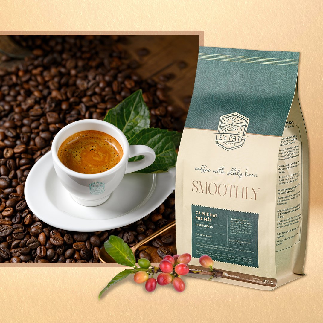 Cà phê hạt pha máy 250g - Lê's Path Coffee Smoothly