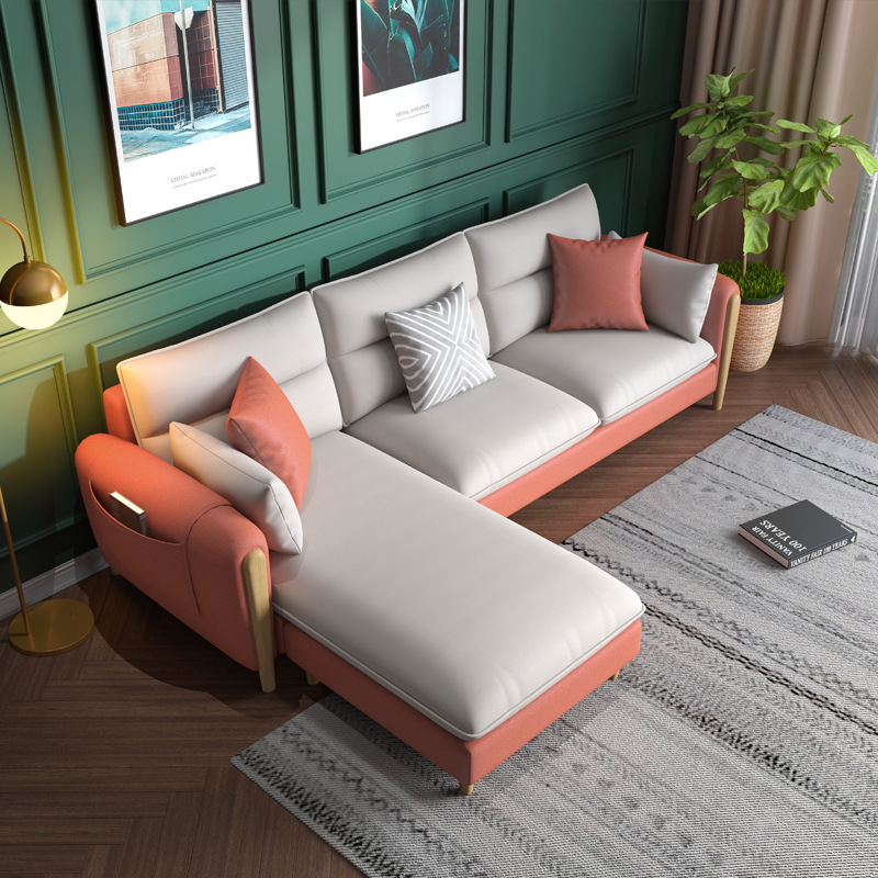 Ghế Sofa Góc L Bọc Vải Bố Sang Trọng Kích Thước 2m8 x 1m6 Mã HG-12