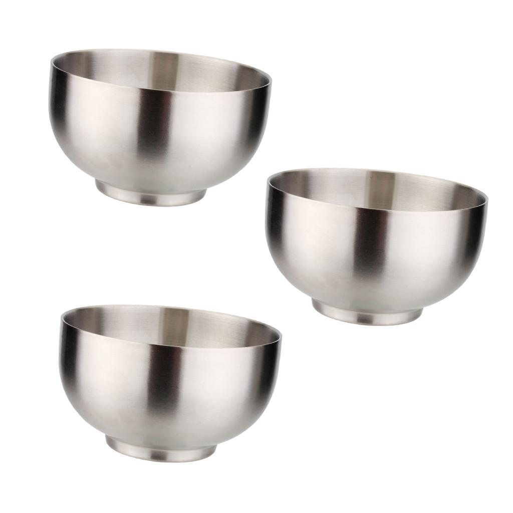 2 Pcs Stainless Steel Bowls Set Multipurpose Rice Serving Bowl Korean Style