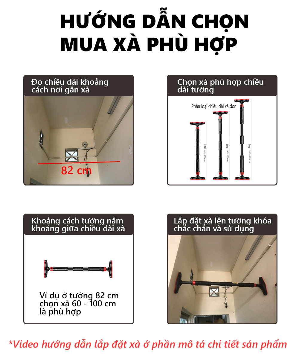 Xà đơn treo tường gắn cửa Cleacco bọc đệm PVC chống trượt BORO SPORT