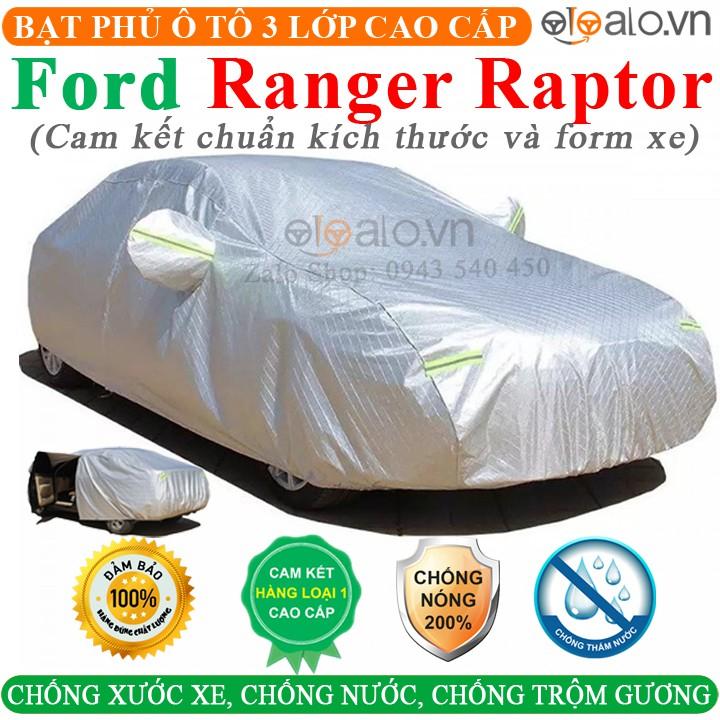 Bạt Phủ Ô Tô Ford Ranger Raptor Cao Cấp 3 Lớp Chống Nắng Nóng Chống Nước Chống xước - OTOALO