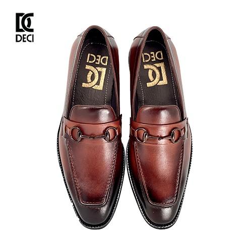 Giày da nam công sở DECI Loafer màu nâu Brogue_08