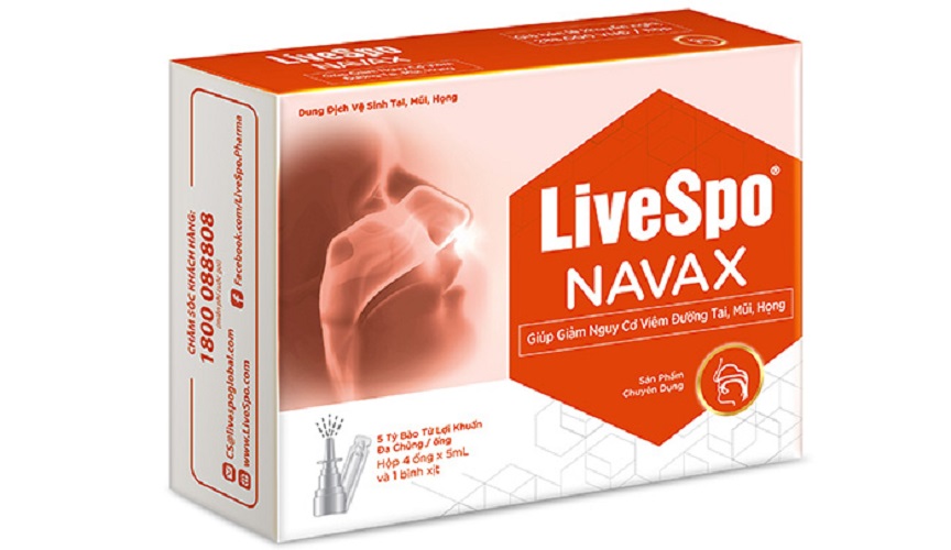 Xịt bào tử lợi khuẩn Livespo Navax (Hộp 4 ống)