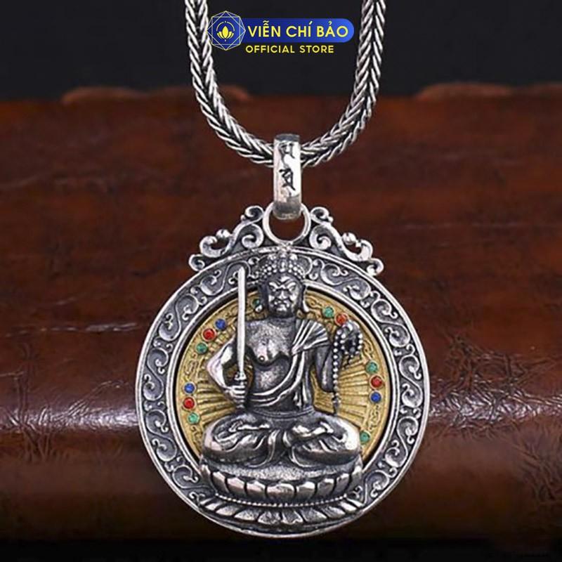 Mặt dây chuyền phật bản mệnh 12 con giáp nam nữ Hỏa Quang Tam Muội chất liệu bạc Thái 925 Viễn Chí Bảo M100517