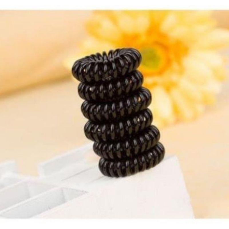 Dây buộc tóc lò xo nhựa xoắn đen, gọn gàng, không đau,cột tóc gọn gàng tiện dụng