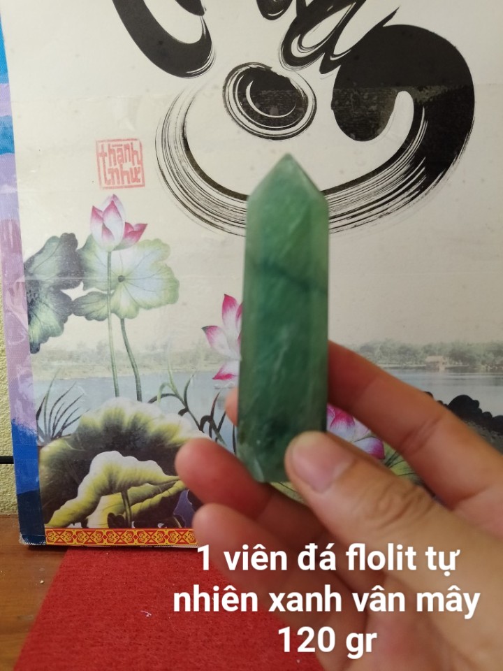 Trụ Đá Flourite Tự Nhiên Màu Xanh, Đá Thanh Tẩy Giúp Hỗ Trợ Reiki, Thiền Định, Sưu Tầm, Chặn Giấy (120 gr)