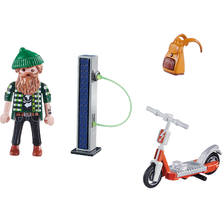 Đồ chơi mô hình Playmobil - Nhân vật Người đàn ông và xe trượt điện