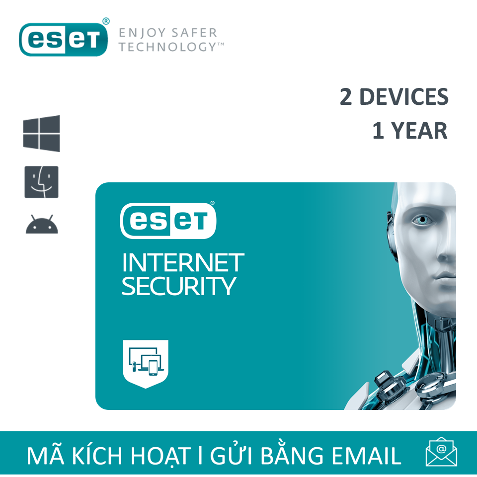 Phần mềm diệt Virus Eset Internet Security 2 Users 1 Year - Bản quyền 2 Máy/1 Năm - Hàng Chính Hãng