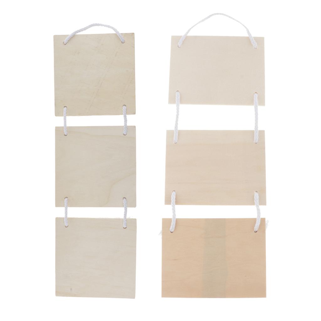 Unfinished Wooden Hanging Sign Board Pendant Ornaments Home Christmas Decors