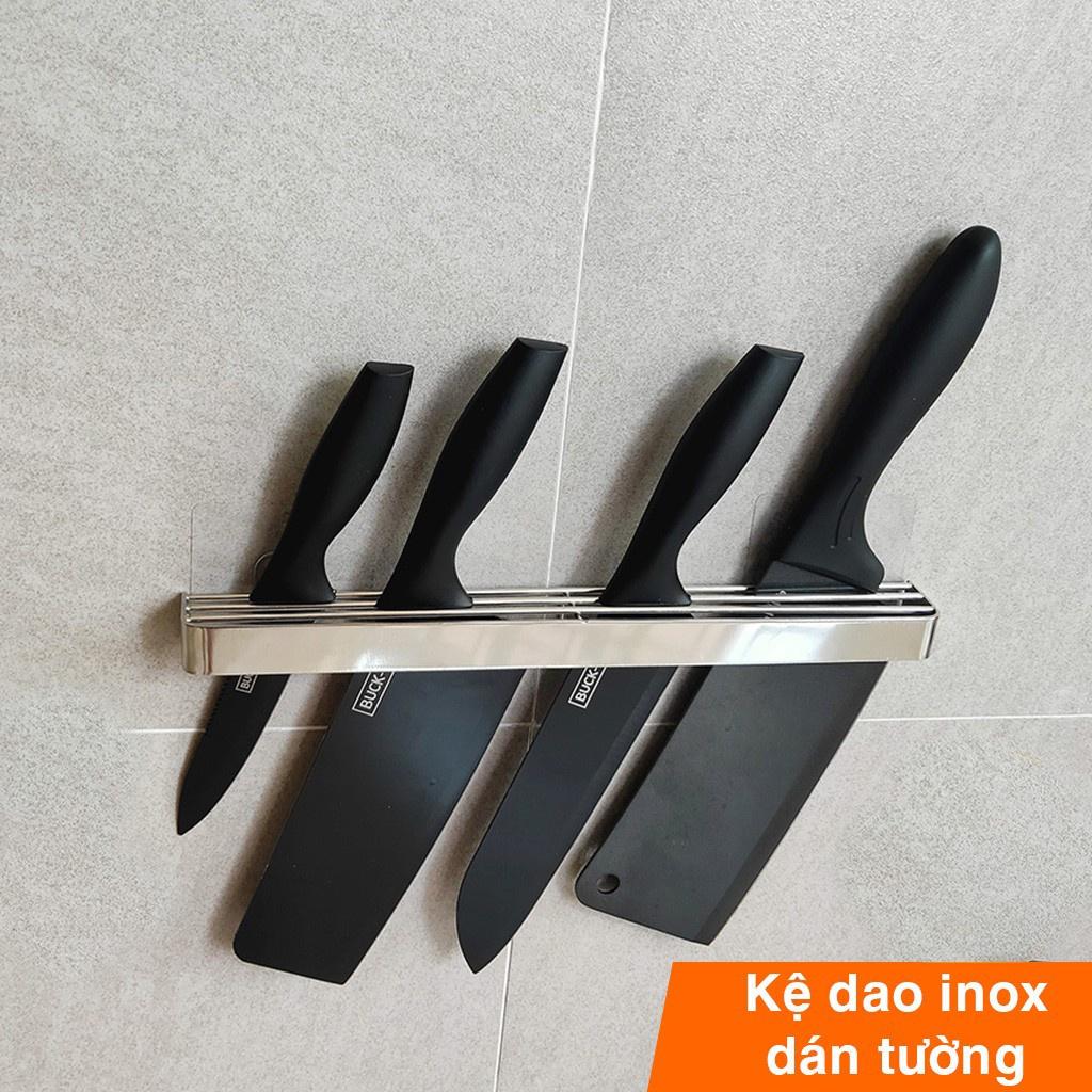 Giá Kệ Để Dao Inox Dán Tường K9, Khay đựng dao 3 ngăn cắm cao cấp chịu lực dụng cụ nhà bếp