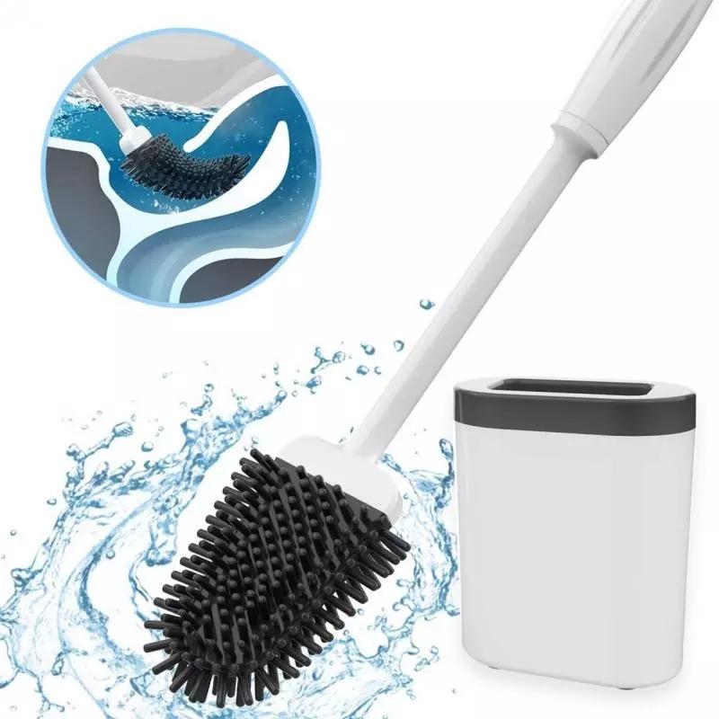 Bàn Chải Vệ Sinh Toilet Bằng Silicon Có Tay Cầm Tiện Lợi