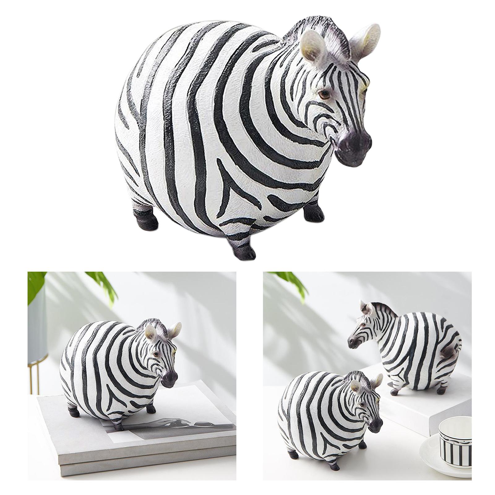 Super Cute Handmade Zebra Figurine, Resin Kids Toy, Animal Figure Model, Art Collectible, Home Office Decoration Gift