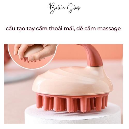 Lược massage da đầu, lược gội đầu silicon siêu hiệu quả, thư giãn và giảm rụng tóc 7x7cm