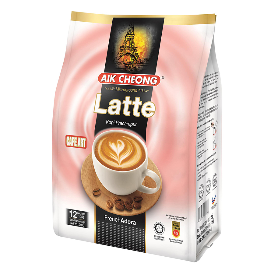 Cà Phê Latte Aik Cheong Latte Cafe Art (12 Gói x 25g)