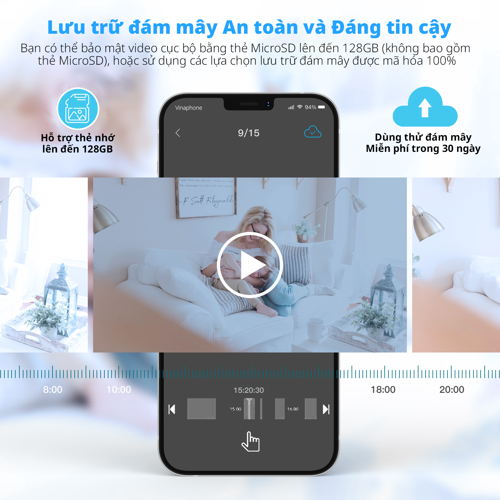 Camera Wifi IPC360 Bullet 2 ống kính, ống kính trên xoay ngang 360 độ, thu phóng 10 lần