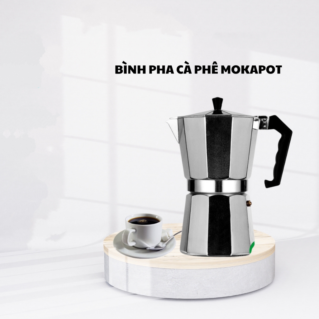 Ấm pha cà phê moka express cappuccino Aluminum cao cấp 150ml - dùng được mọi loại bếp