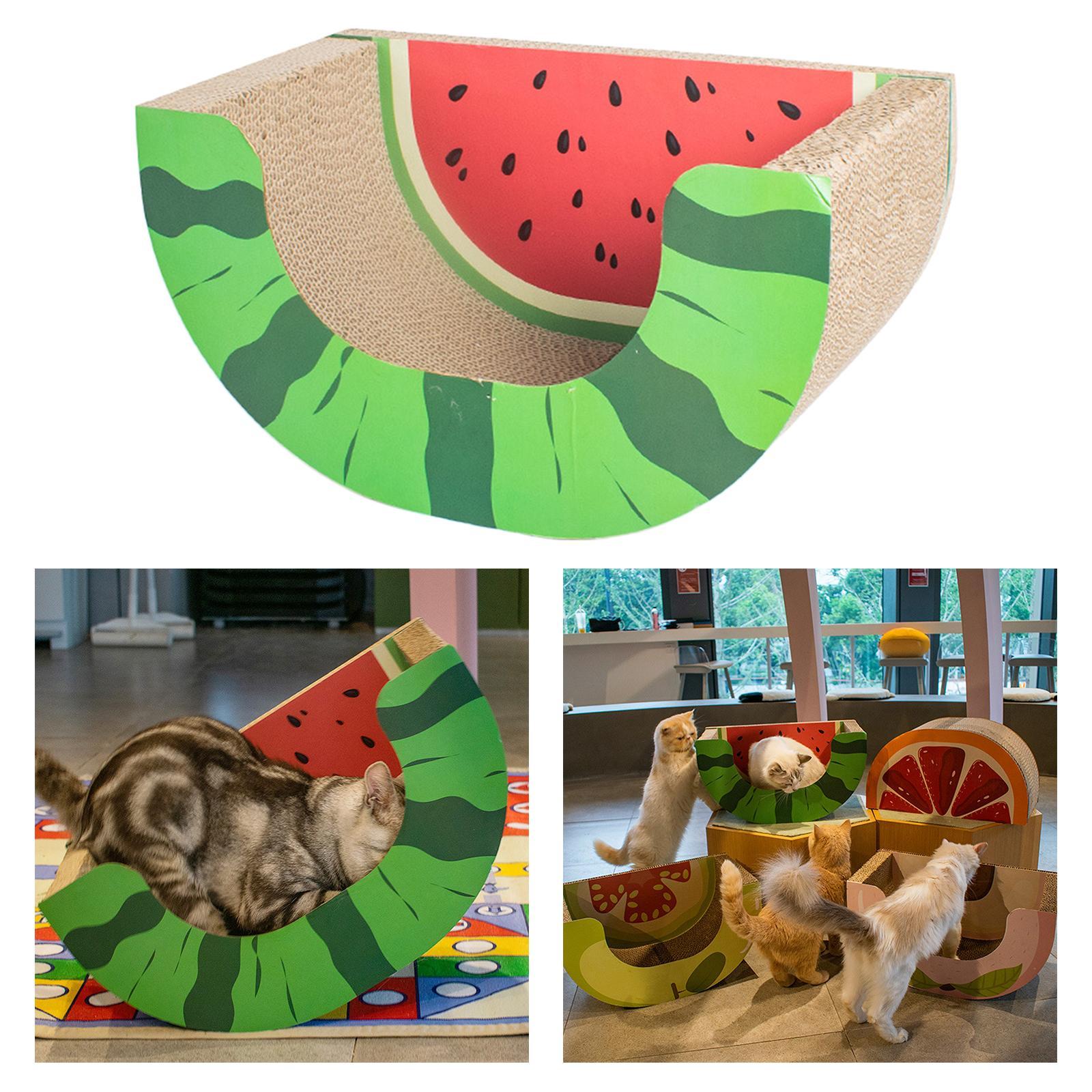 Corrugated Cat House Fruit Toy with Scratching Board Cat House Cardboard Catnip