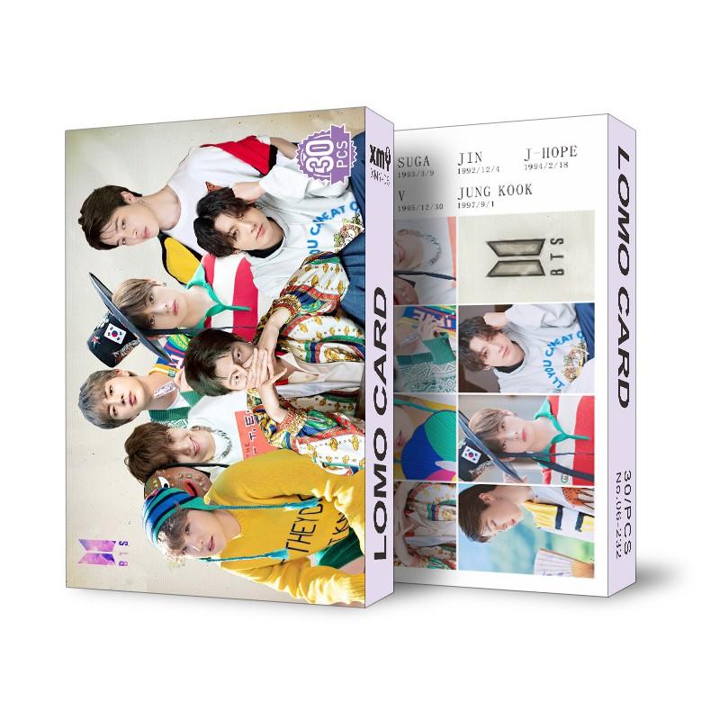 4 mẫu Lomo card BTS hộp ảnh 30 thẻ ảnh nhóm nhạc BTS