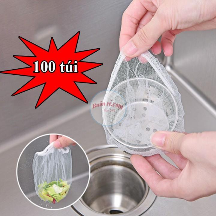 Combo 100 túi lưới lọc rác dùng một lần cho bồn rửa chén siêu tiện ích -Buôn rẻ 00450
