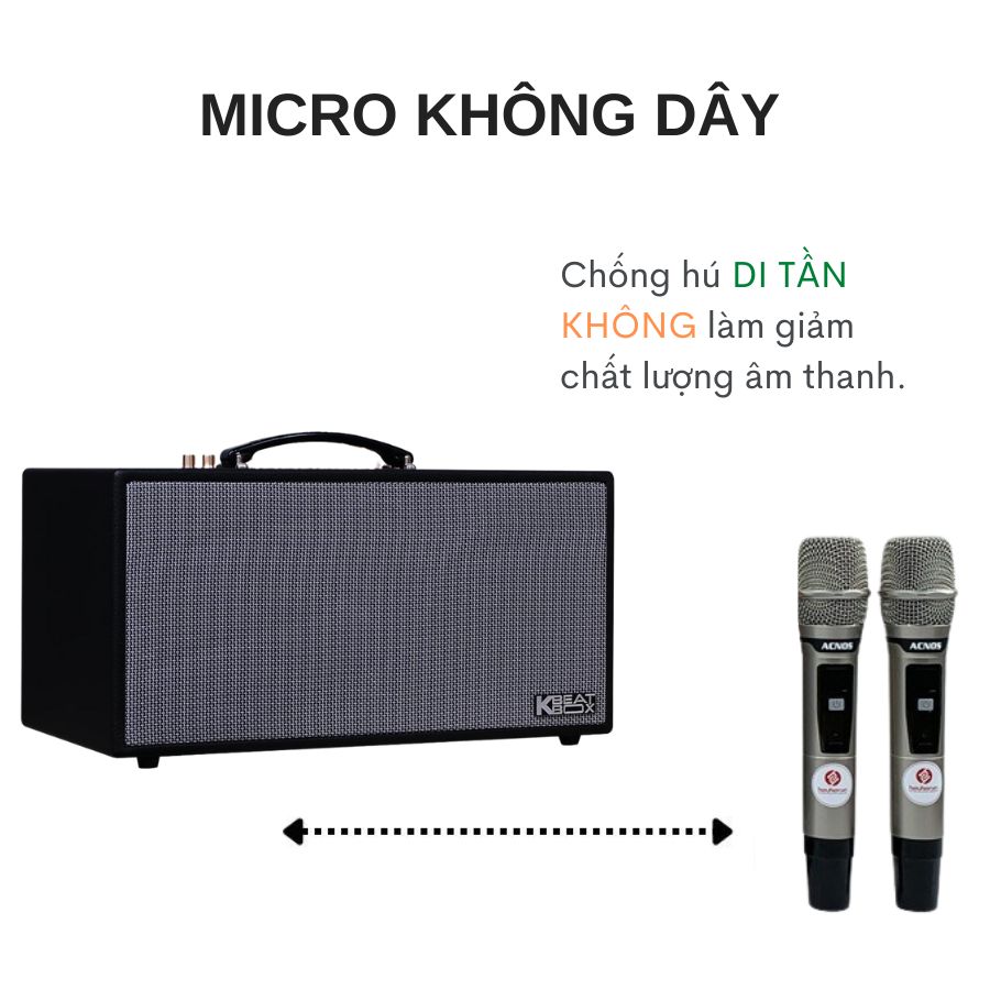 Loa kéo Acnos NL4501 Ultra - Loa di động thùng gỗ bọc da công suất 750W tặng kèm micro hát karaoke chống hú cao cấp - Hàng nhập khẩu