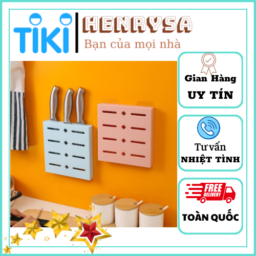 Kệ Treo Dao Kéo Dán Tường Mẫu Vuông Nhiều Màu Sang Trọng 20x19.2x3cm - Henrysa