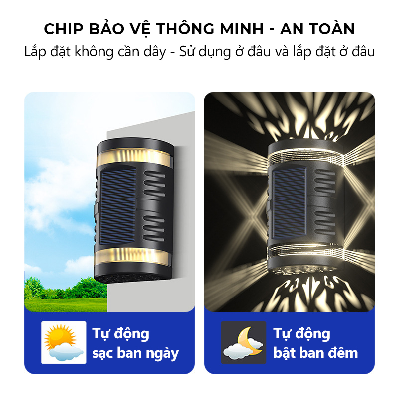 Đèn trang trí năng lượng mặt trời hai chiều, tích kiệm điện, bóng siêu sáng, chống thấm nước - DA3102