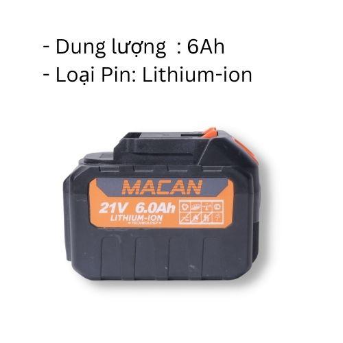 Pin 15 cell Macan -21V-6P-chân pin phổ thông